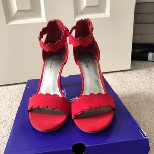 NWT Red Strap Heeled Sandal